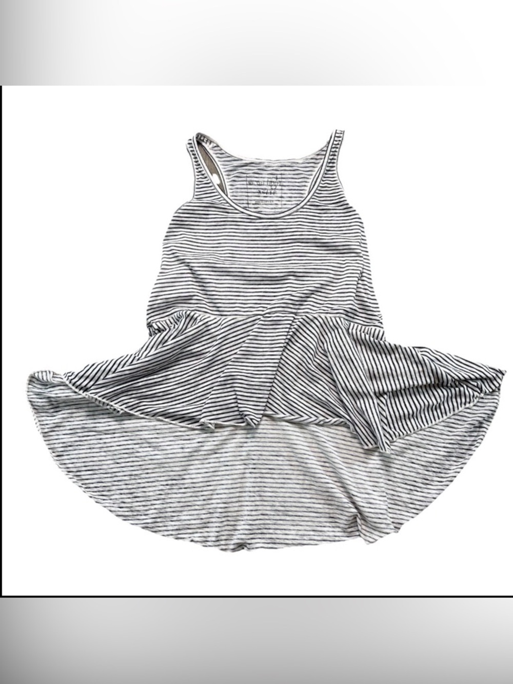 We The Free High Low Striped Tank Size XS/TP asymmetrical hem Scoop Neck Gray